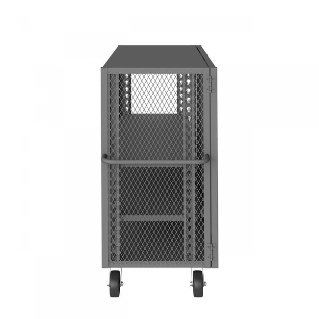 DURHAM MFG HTL-2460-DD-2AS-95 Security Mesh Truck, 3 Shelves, 24 x 60