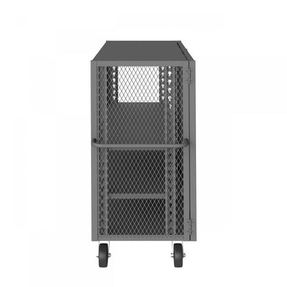 DURHAM MFG HTL-2460-DD-2AS-95 Security Mesh Truck, 3 Shelves, 24 x 60