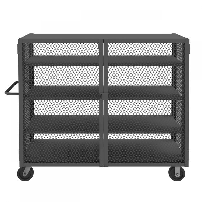 DURHAM MFG HTL-2460-DD-3AS-95 Security Mesh Truck, 4 Shelves, 24 x 60