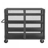 DURHAM MFG HTL-2460-DD-3AS-95 Security Mesh Truck, 4 Shelves, 24 x 60
