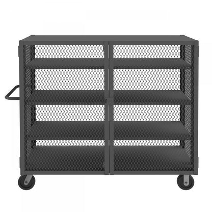 DURHAM MFG HTL-2460-DD-3AS-95 Security Mesh Truck, 4 Shelves, 24 x 60