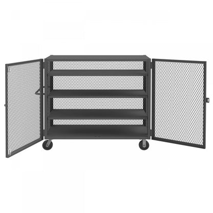 DURHAM MFG HTL-2460-DD-3AS-95 Security Mesh Truck, 4 Shelves, 24 x 60