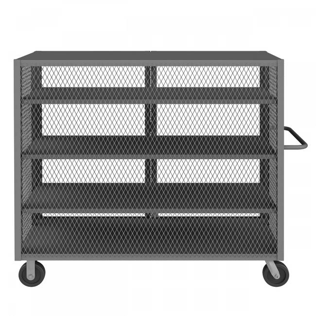 DURHAM MFG HTL-2460-DD-3AS-95 Security Mesh Truck, 4 Shelves, 24 x 60