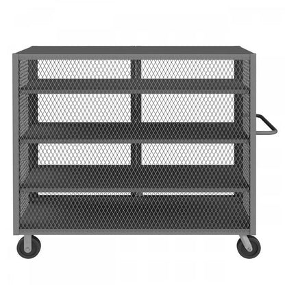 DURHAM MFG HTL-2460-DD-3AS-95 Security Mesh Truck, 4 Shelves, 24 x 60