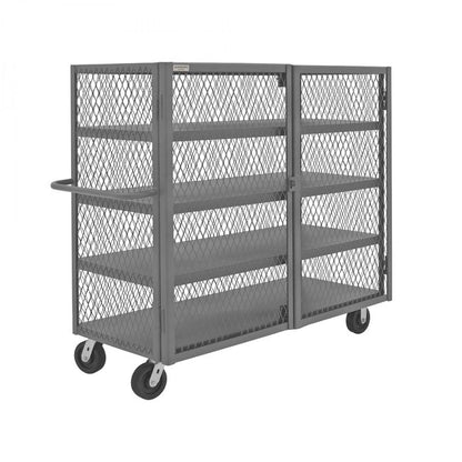 DURHAM MFG HTL-2460-DD-4-95 Security Mesh Truck, 4 Shelves, 24 x 60