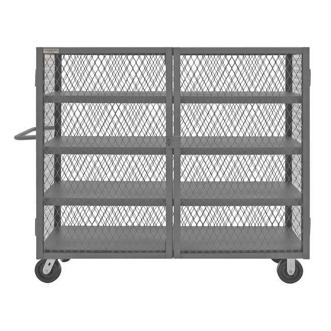 DURHAM MFG HTL-2460-DD-4-95 Security Mesh Truck, 4 Shelves, 24 x 60