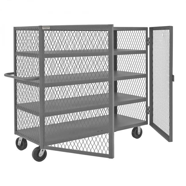 DURHAM MFG HTL-2460-DD-4-95 Security Mesh Truck, 4 Shelves, 24 x 60