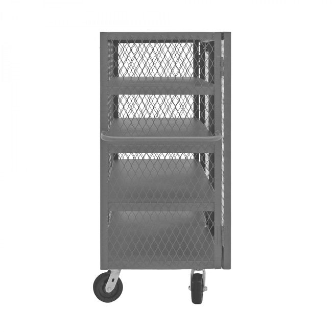 DURHAM MFG HTL-2460-DD-4-95 Security Mesh Truck, 4 Shelves, 24 x 60