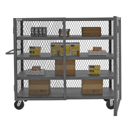 DURHAM MFG HTL-2460-DD-4-95 Security Mesh Truck, 4 Shelves, 24 x 60