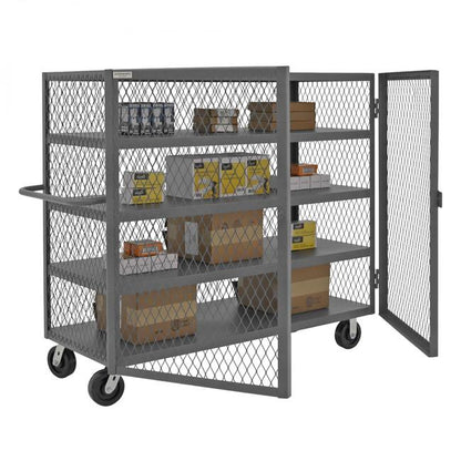 DURHAM MFG HTL-2460-DD-4-95 Security Mesh Truck, 4 Shelves, 24 x 60