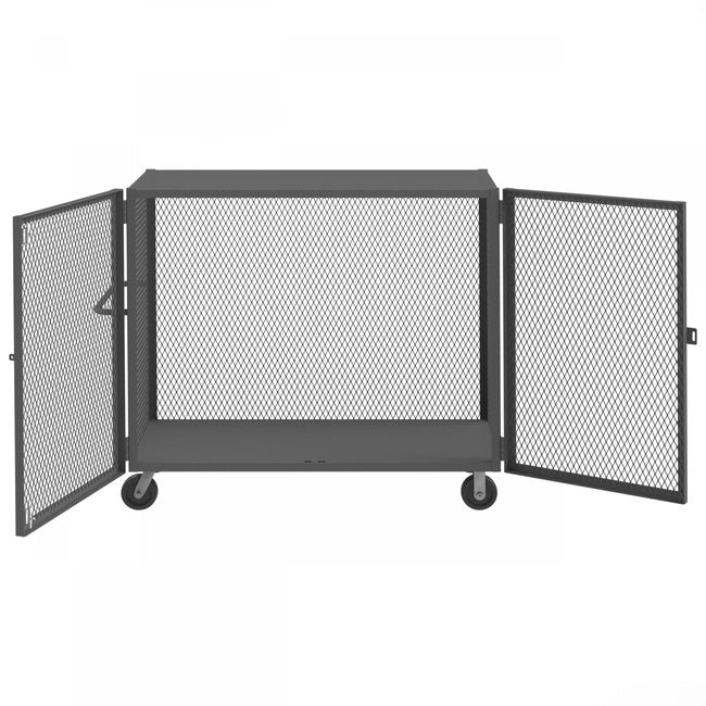 DURHAM MFG HTL-2460-DD-95 Cage Truck, Low Deck And Pad Lock