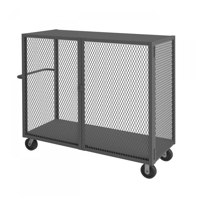 DURHAM MFG HTL-2460-DD-95 Cage Truck, Low Deck And Pad Lock