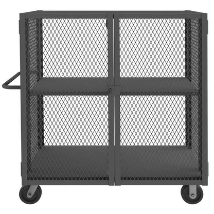 DURHAM MFG HTL-3048-DD-1AS-95 Security Mesh Truck, 2 Shelves, 30 x 48