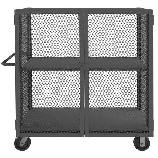 DURHAM MFG HTL-3048-DD-1AS-95 Security Mesh Truck, 2 Shelves, 30 x 48