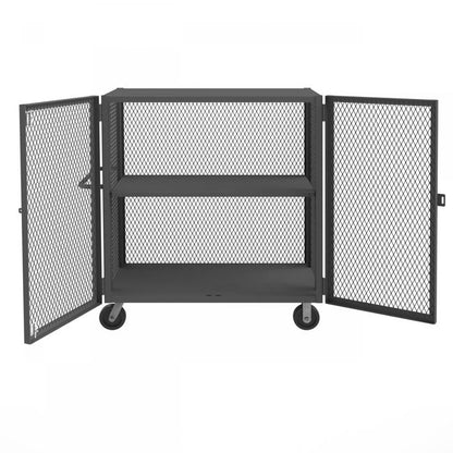 DURHAM MFG HTL-3048-DD-1AS-95 Security Mesh Truck, 2 Shelves, 30 x 48