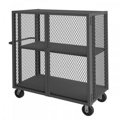 DURHAM MFG HTL-3048-DD-1AS-95 Security Mesh Truck, 2 Shelves, 30 x 48