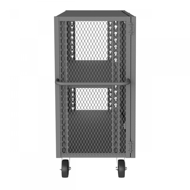 DURHAM MFG HTL-3048-DD-1AS-95 Security Mesh Truck, 2 Shelves, 30 x 48