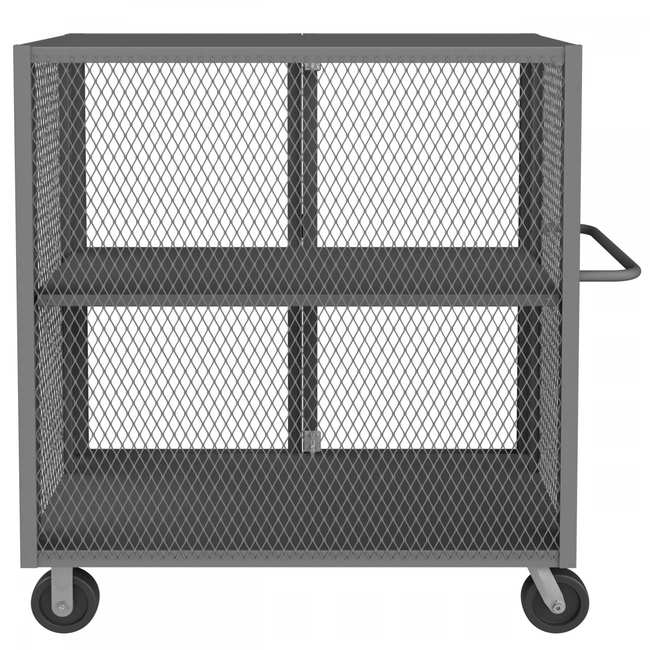 DURHAM MFG HTL-3048-DD-1AS-95 Security Mesh Truck, 2 Shelves, 30 x 48