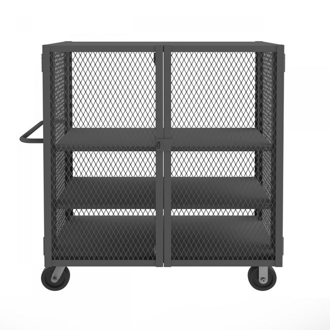 DURHAM MFG HTL-3048-DD-2AS-95 Security Mesh Truck, 3 Shelves, 30 x 48