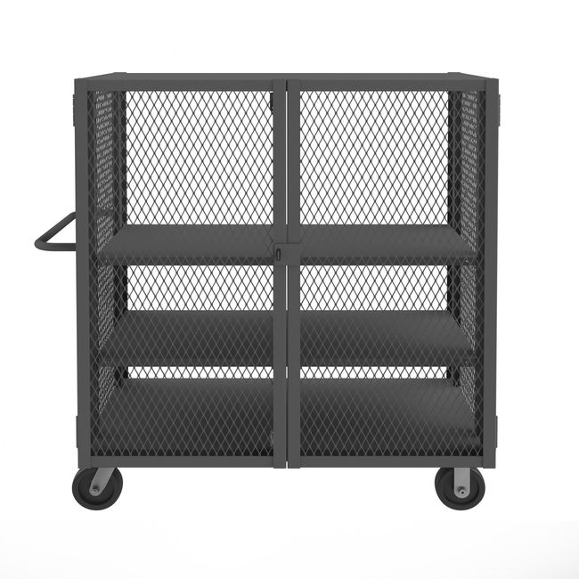 DURHAM MFG HTL-3048-DD-2AS-95 Security Mesh Truck, 3 Shelves, 30 x 48