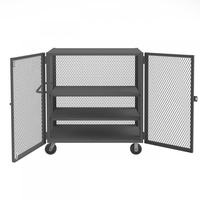 DURHAM MFG HTL-3048-DD-2AS-95 Security Mesh Truck, 3 Shelves, 30 x 48