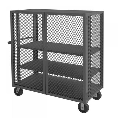 DURHAM MFG HTL-3048-DD-2AS-95 Security Mesh Truck, 3 Shelves, 30 x 48