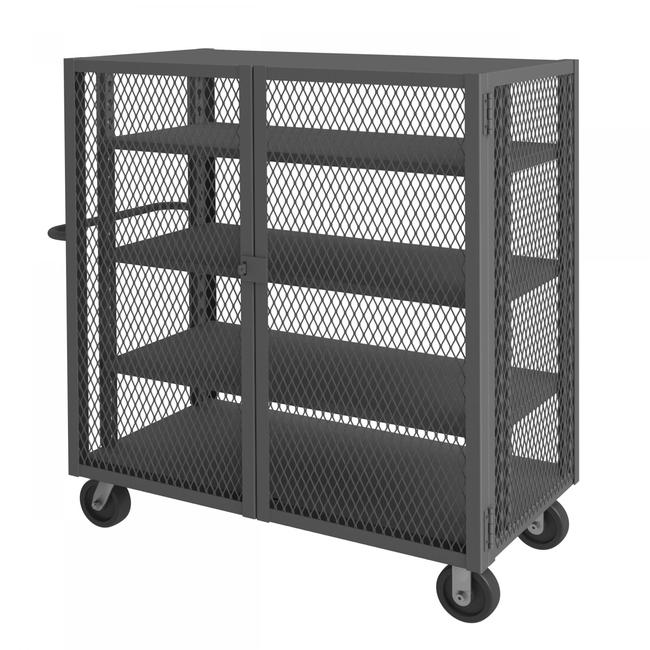 DURHAM MFG HTL-3048-DD-3AS-95 Security Mesh Truck, 4 Shelves, 30 x 48