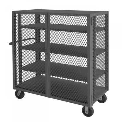 DURHAM MFG HTL-3048-DD-3AS-95 Security Mesh Truck, 4 Shelves, 30 x 48