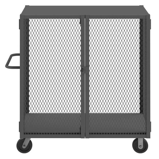 DURHAM MFG HTL-3048-DD-95 Cage Truck, Low Deck And Pad Lock