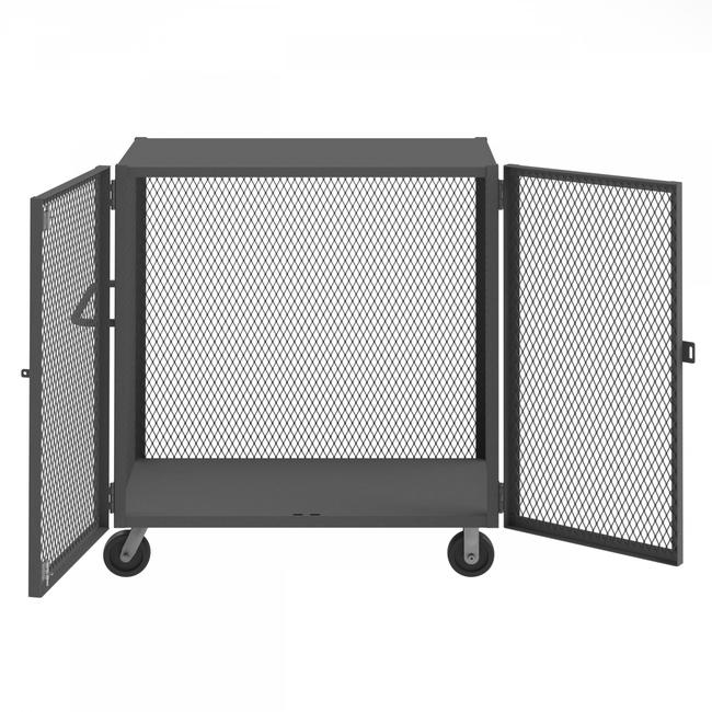 DURHAM MFG HTL-3048-DD-95 Cage Truck, Low Deck And Pad Lock