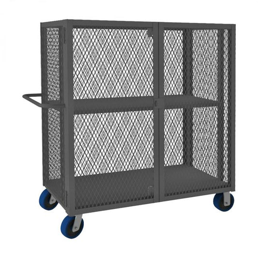 DURHAM MFG HTL-3060-DD-1AS-6PU-95 Security Mesh Truck, 2 Shelves, 30 x 60