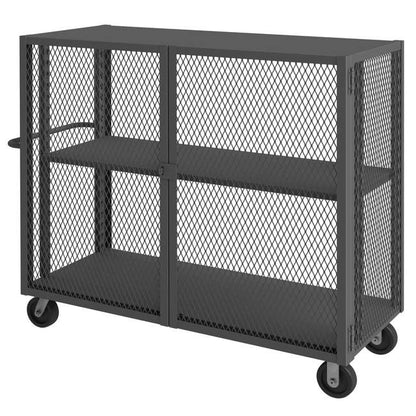 DURHAM MFG HTL-3060-DD-1AS-95 Security Mesh Truck, 2 Shelves, 30 x 60