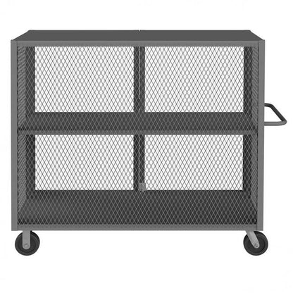 DURHAM MFG HTL-3060-DD-1AS-95 Security Mesh Truck, 2 Shelves, 30 x 60