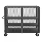 DURHAM MFG HTL-3060-DD-2AS-95 Security Mesh Truck, 3 Shelves, 30 x 60
