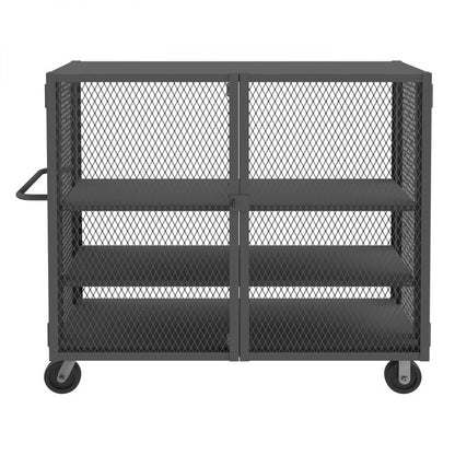DURHAM MFG HTL-3060-DD-2AS-95 Security Mesh Truck, 3 Shelves, 30 x 60