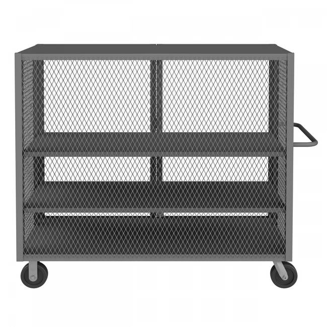 DURHAM MFG HTL-3060-DD-2AS-95 Security Mesh Truck, 3 Shelves, 30 x 60