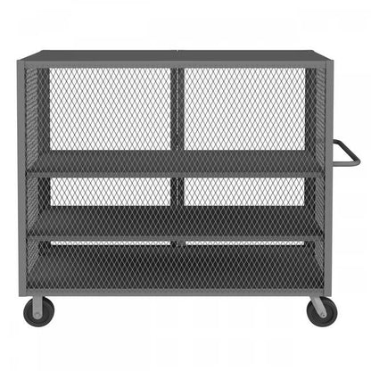 DURHAM MFG HTL-3060-DD-2AS-95 Security Mesh Truck, 3 Shelves, 30 x 60