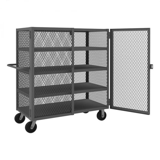DURHAM MFG HTL-3060-DD-4-95 Security Mesh Truck, 4 Shelves, 30 x 60