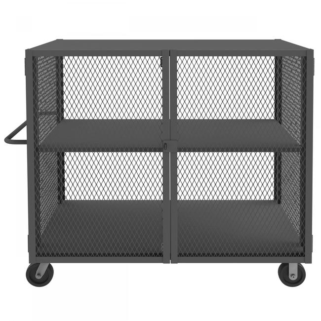 DURHAM MFG HTL-3660-DD-1AS-95 Security Mesh Truck, 2 Shelves, 36 x 60