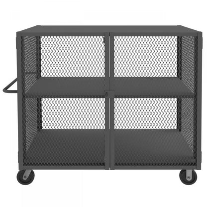 DURHAM MFG HTL-3660-DD-1AS-95 Security Mesh Truck, 2 Shelves, 36 x 60