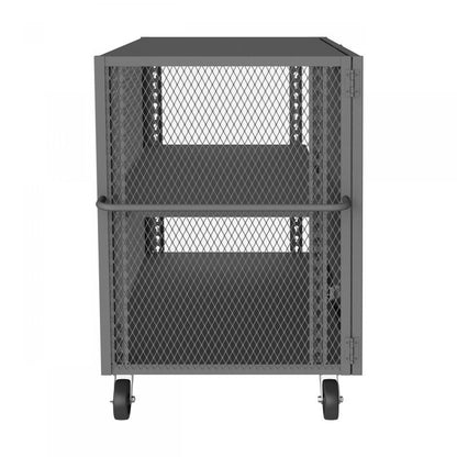 DURHAM MFG HTL-3660-DD-1AS-95 Security Mesh Truck, 2 Shelves, 36 x 60