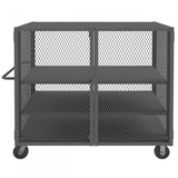 DURHAM MFG HTL-3660-DD-2AS-95 Security Mesh Truck, 3 Shelves, 36 x 60