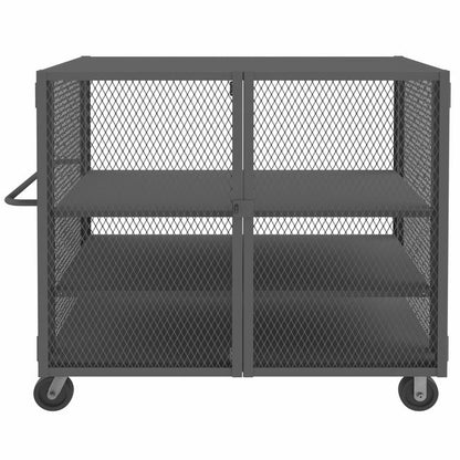DURHAM MFG HTL-3660-DD-2AS-95 Security Mesh Truck, 3 Shelves, 36 x 60