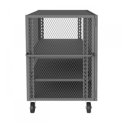DURHAM MFG HTL-3660-DD-2AS-95 Security Mesh Truck, 3 Shelves, 36 x 60