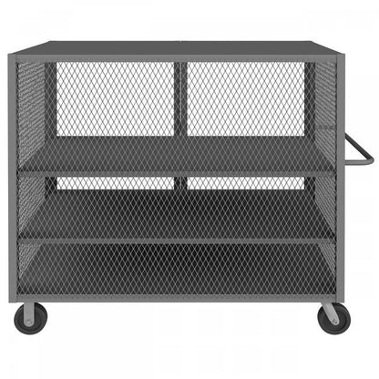 DURHAM MFG HTL-3660-DD-2AS-95 Security Mesh Truck, 3 Shelves, 36 x 60