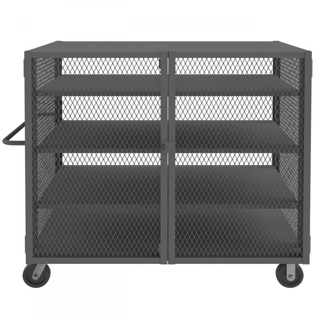 DURHAM MFG HTL-3660-DD-3AS-95 Security Mesh Truck, 4 Shelves, 36 x 60