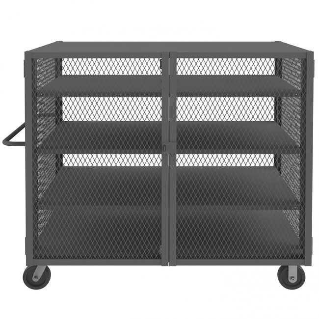 DURHAM MFG HTL-3660-DD-3AS-95 Security Mesh Truck, 4 Shelves, 36 x 60