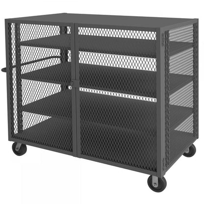 DURHAM MFG HTL-3660-DD-3AS-95 Security Mesh Truck, 4 Shelves, 36 x 60