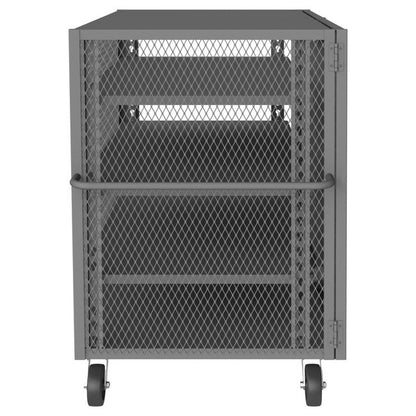 DURHAM MFG HTL-3660-DD-3AS-95 Security Mesh Truck, 4 Shelves, 36 x 60