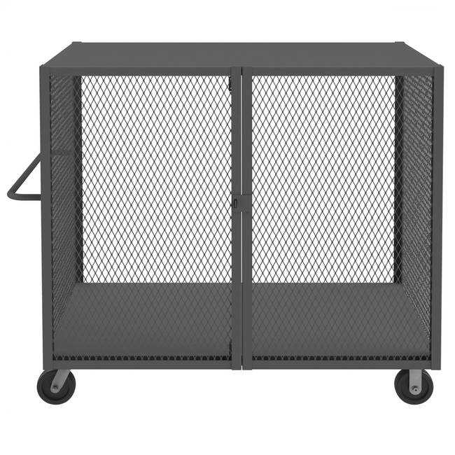DURHAM MFG HTL-3660-DD-95 Cage Truck, Low Deck And Pad Lock